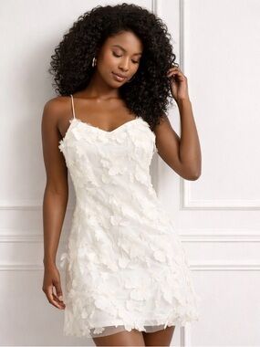 Sachin + Babi Ivory Floral Appliqué Dress